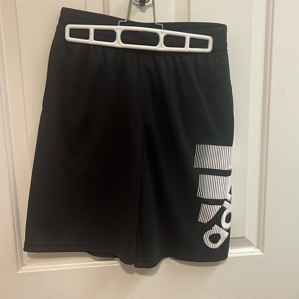 Boy’s Large (12/14) ADIDAS shorts Black with White Logo